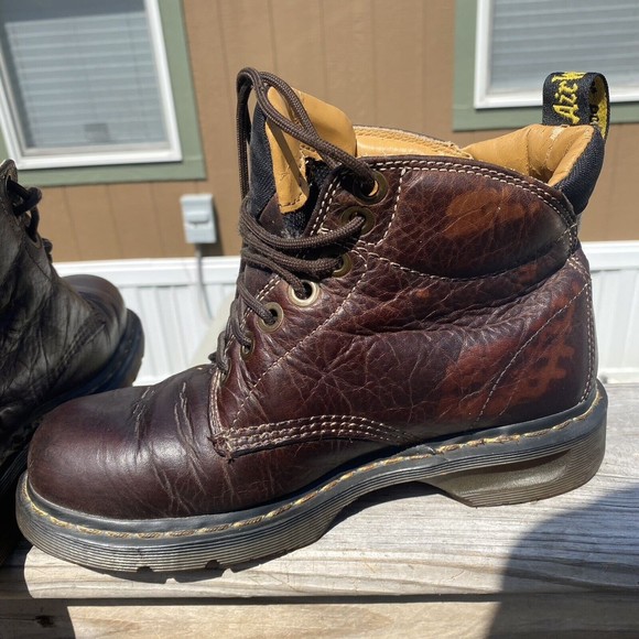 DR DOC MARTENS Mens 7- W 8 11410 AW004 Brown Leather Work Boots AirWair Bounce main image 10